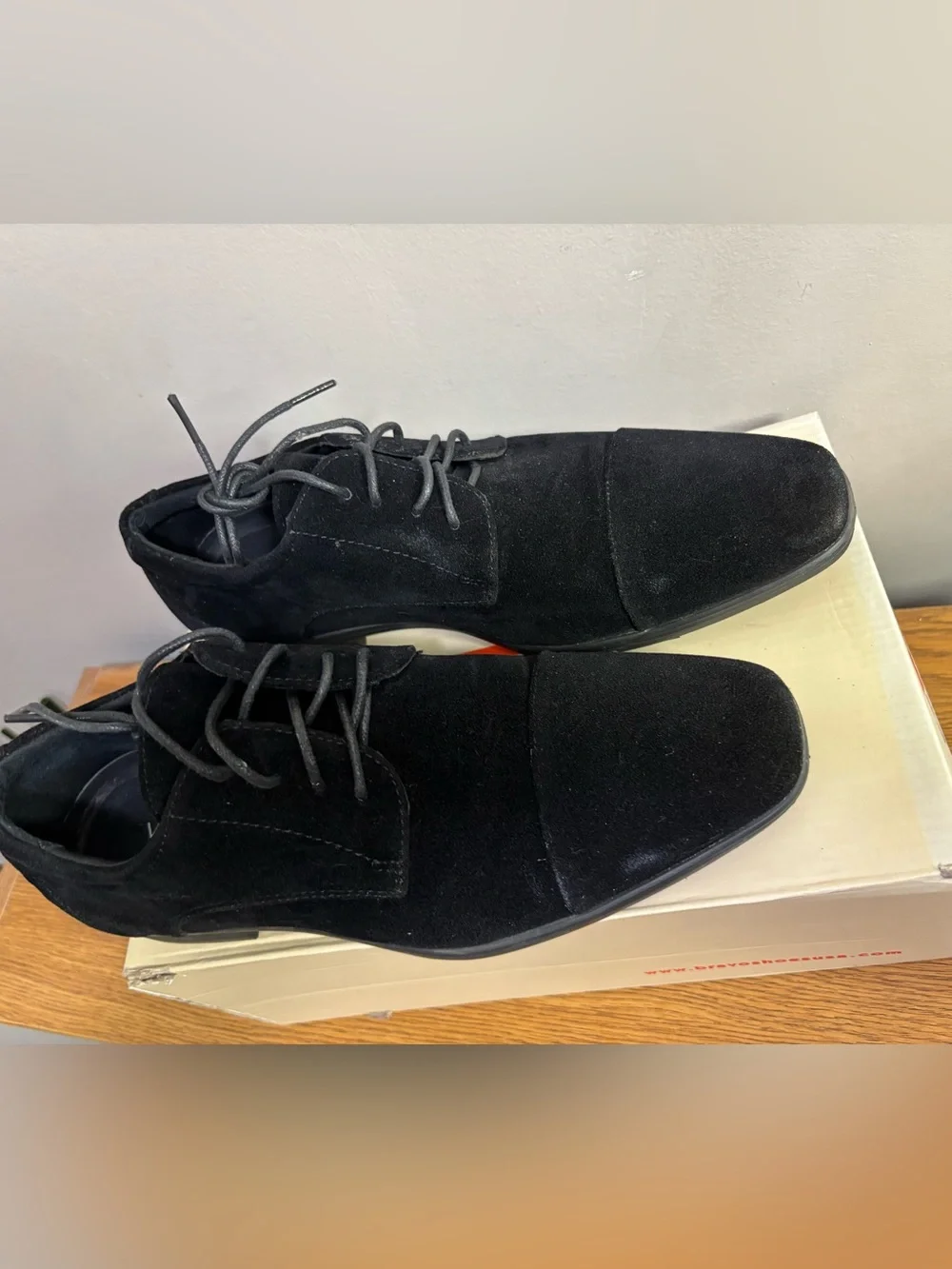 Vangelo Black Suede Derby Shoes for Men